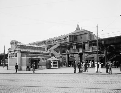 Avenue Atlantique, entrée du métro, Brooklyn, N.Y., vers 1910-20 - Detroit Publishing Co.